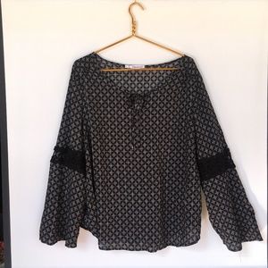 Plus Size Bell Sleeve peasant blouse